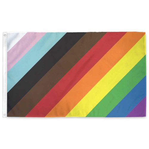 New 11-stripe diagonal LGBTQ Pride flag by Flags For Good