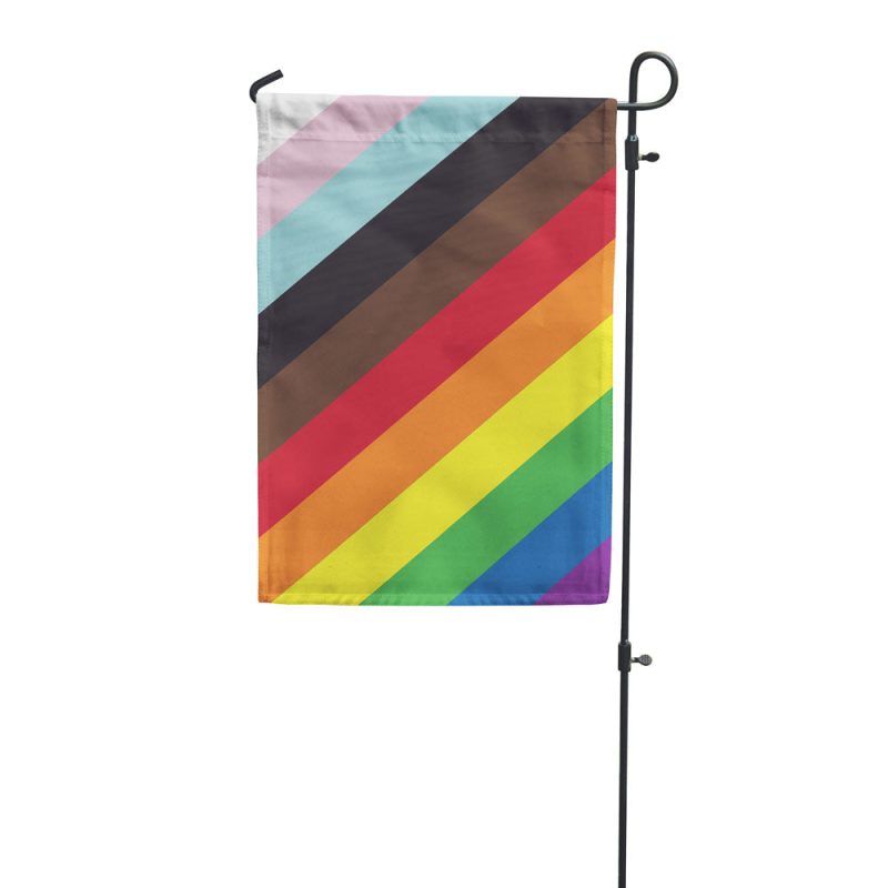 11 stripe diagonal lgbtq pride garden flag flat