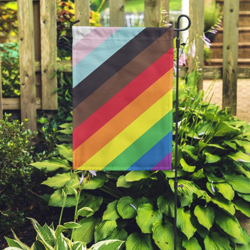 11 stripe diagonal lgbtq pride garden flag outdoor