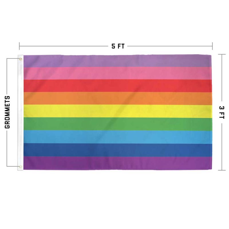 9 Stripe Baker Pride Flag Specs