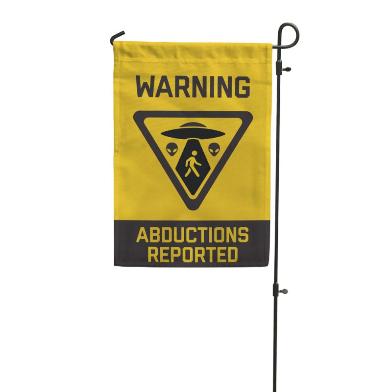 Alien Abduction Warning Garden Flag