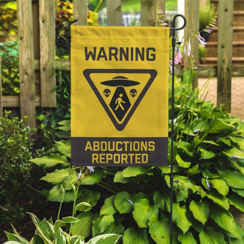 Alien Abduction Warning Garden Flag Outdoor