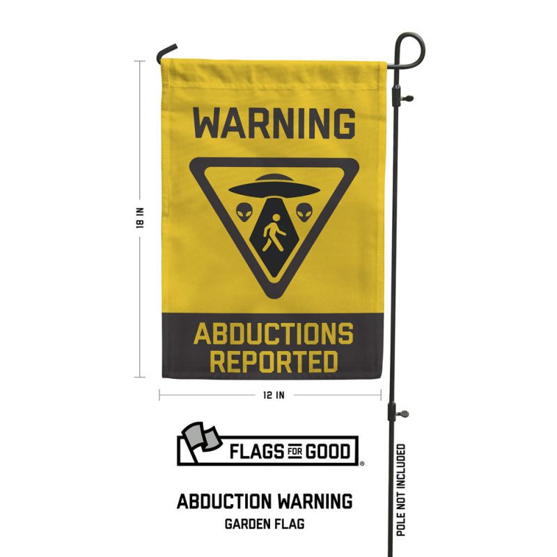 Alien Abduction Warning Garden Flag Specs