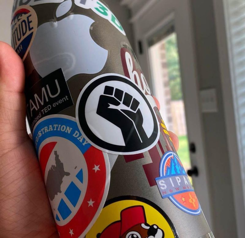 BLMFistStickerWaterbottle