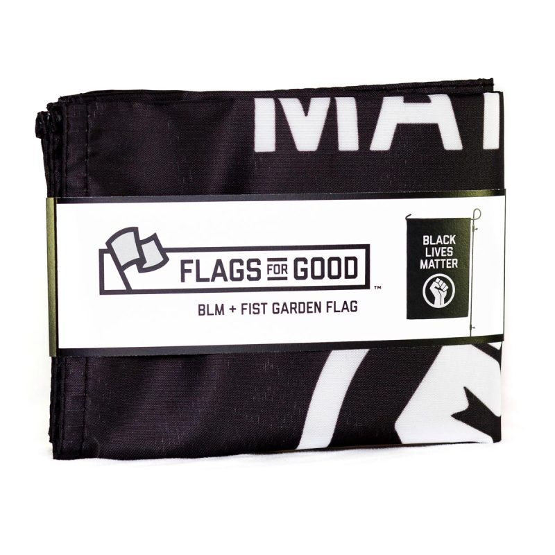 BLM Fist Garden Flag Folded