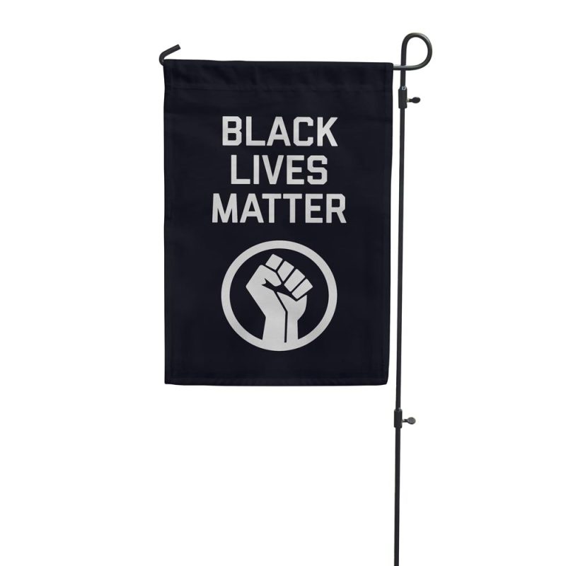 BLM Fist B Garden Flag White