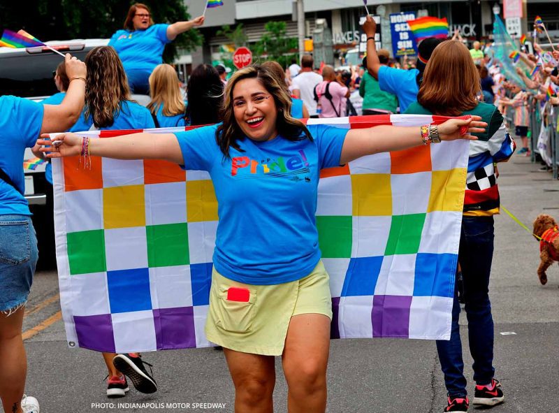 Checkered Pride Flag Racing rainbow parade