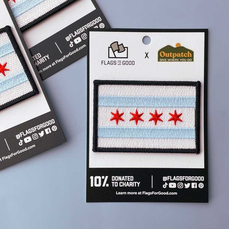 Chicago City Flag Stick On Patch