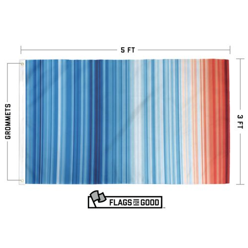 Climate Warming Stripes Flag Specs