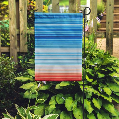 Climate Warming Stripes Garden Flag Outside