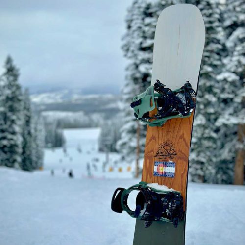 Colorado flag snowboard stomp pad vertical snow