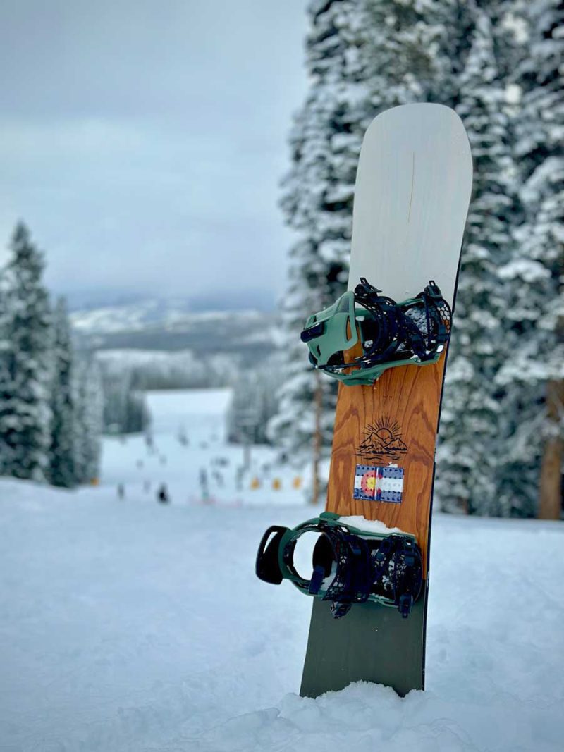 Colorado flag snowboard stomp pad vertical snow