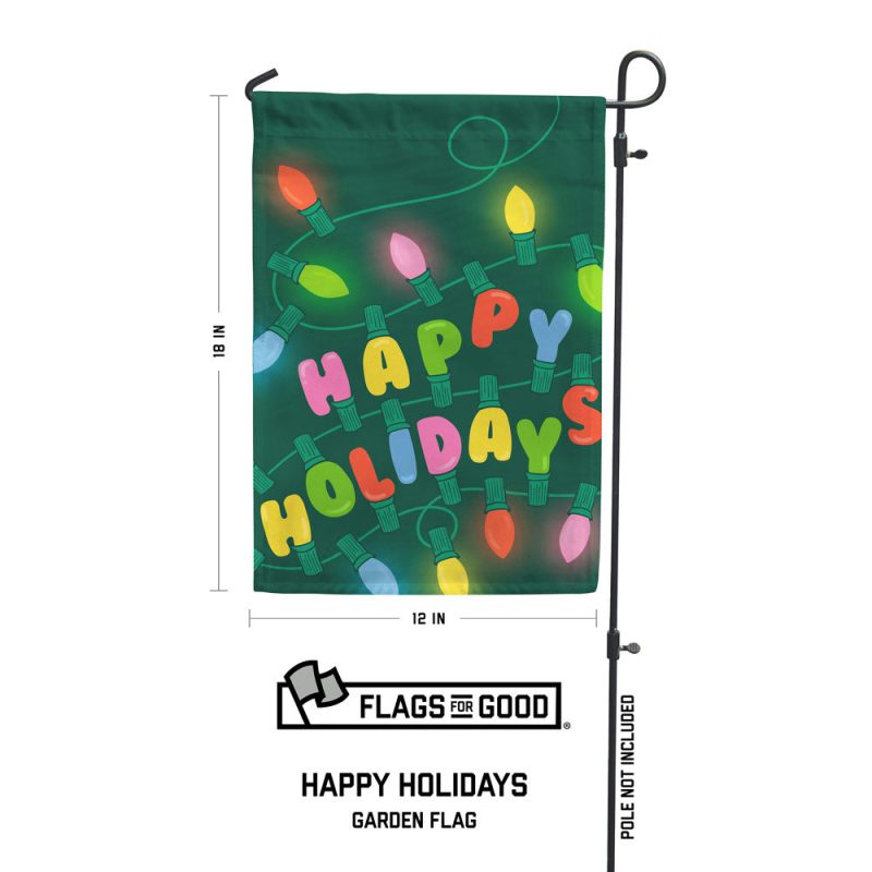 Happy Holidays Garden Flag Specs