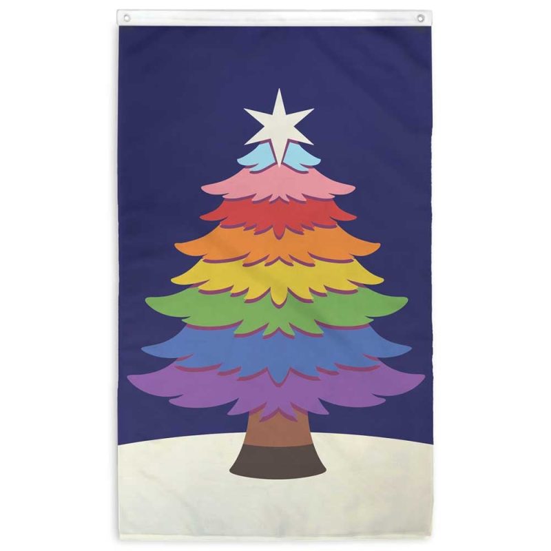 Happy Holigays Rainbow Tree Flag 9193e192 e39b 4487 a1f7 ba36d3e8edb8