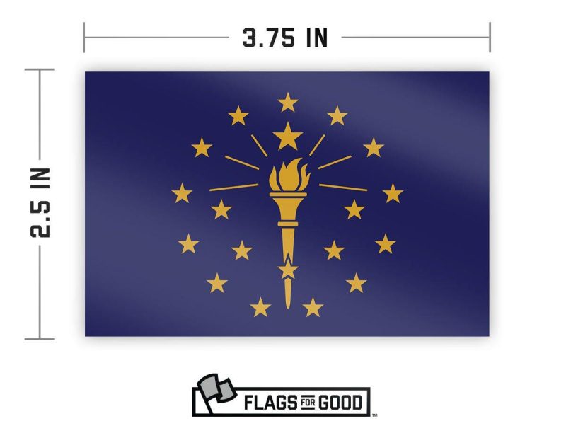 Indiana Flag Sticker Specs