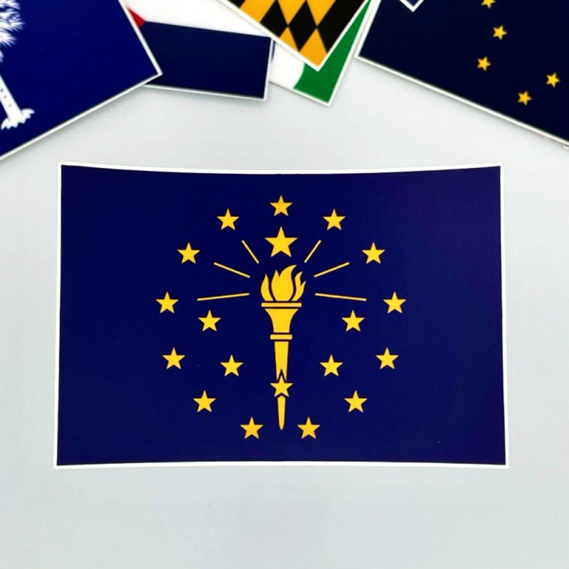 Indiana State Flag Vinyl Sticker