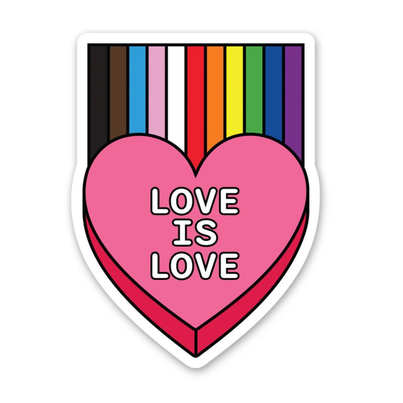 Love is Love rainbow heart sticker