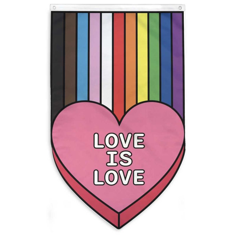 Love is love heart valentines rainbow flag