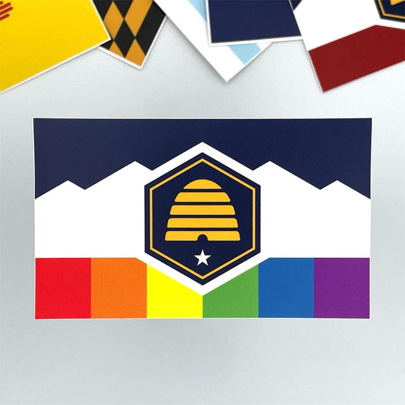 New Utah Rainbow Flag Vinyl Sticker