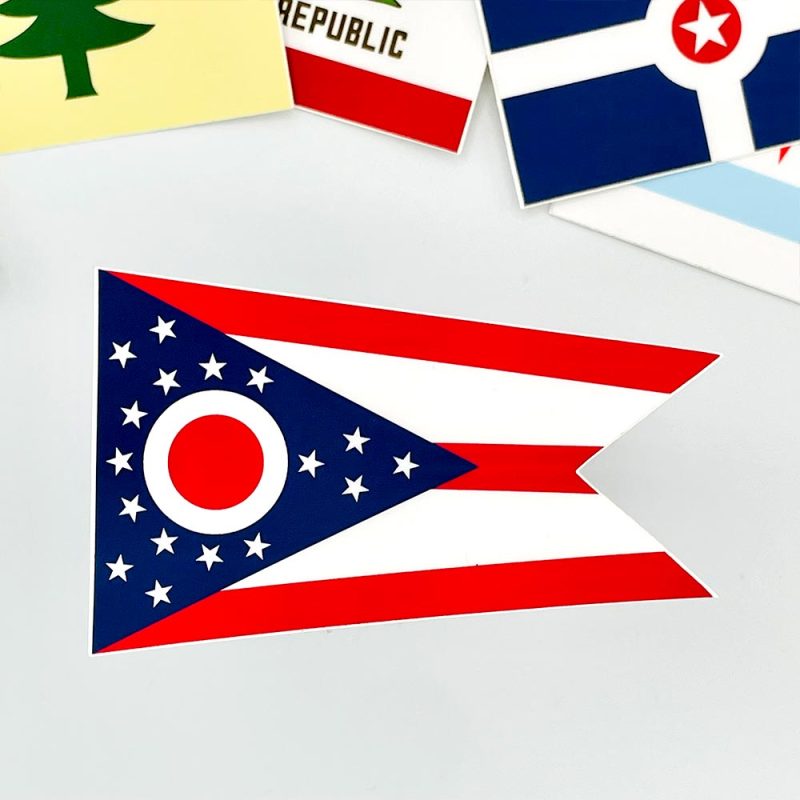 Ohio Flag Diecut Vinyl Sticker