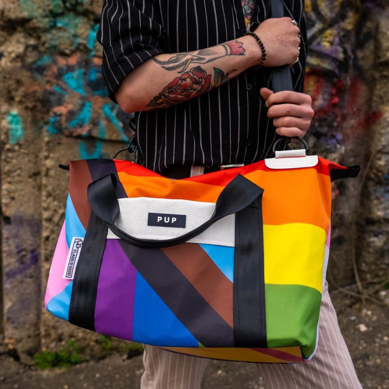 PUP Progress Pride Flag Weekender Bag Lifestyle 2