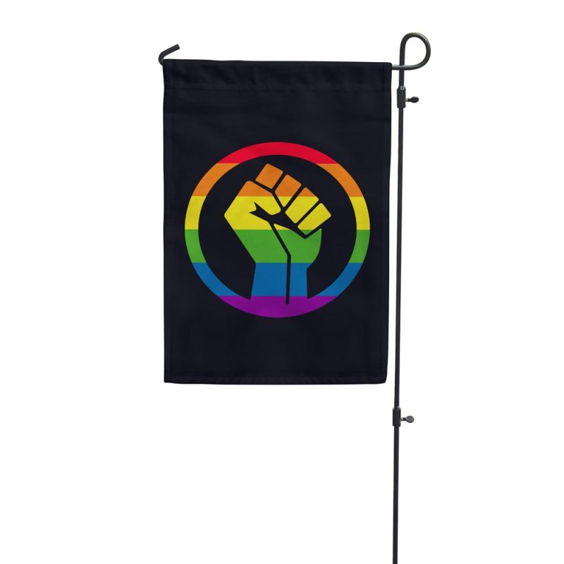 Pride Fist Garden Flag White