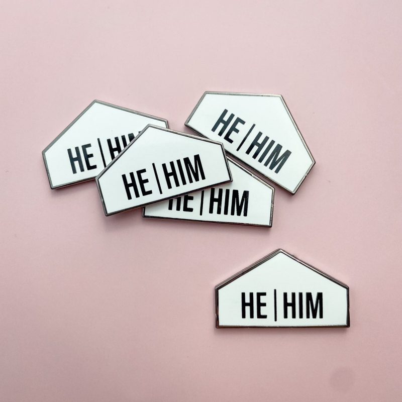 Pronoun + Pride Flag Interchangeable Magnetic Pin Set by Flags For Good | He Him Pronoun Badges