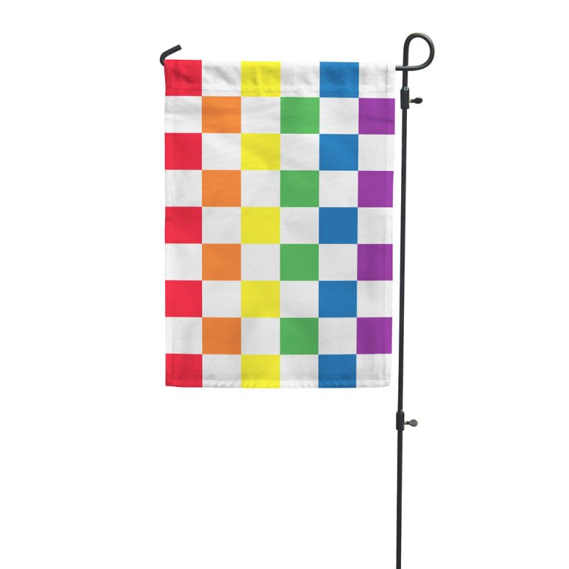 Raibow Checkered Pride Garden Flag