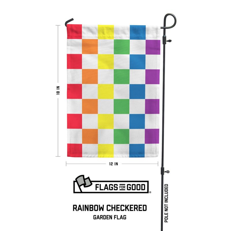 Raibow Checkered Pride Garden Flag Specs