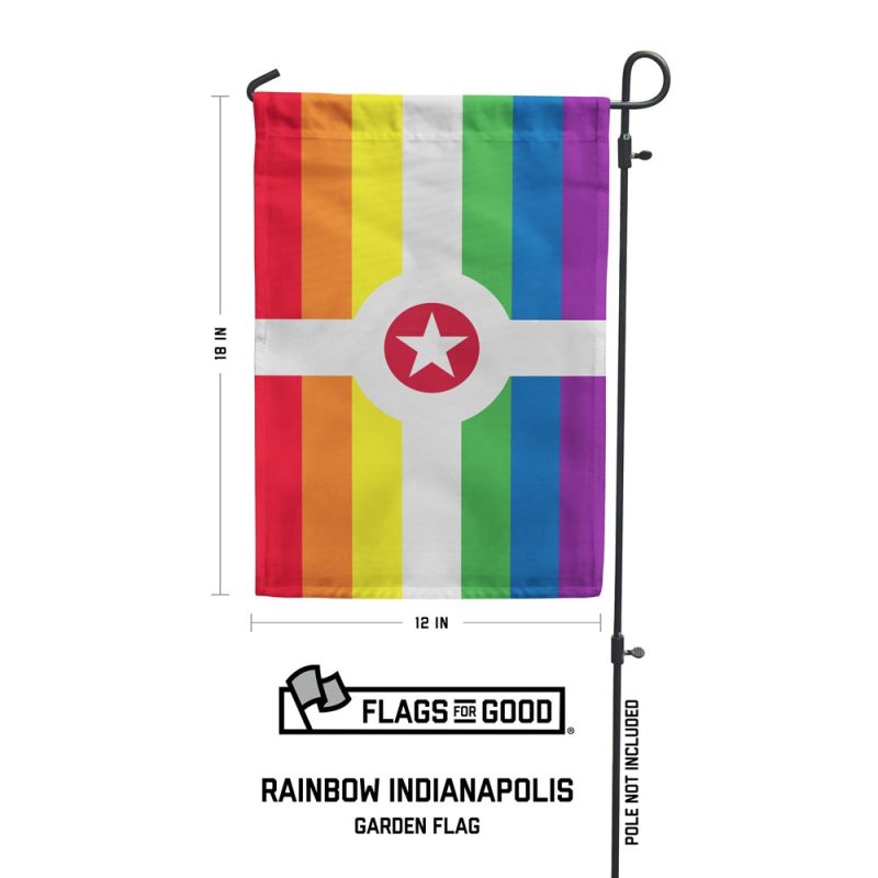 Rainbow Indianapolis Pride Garden Flag Specs