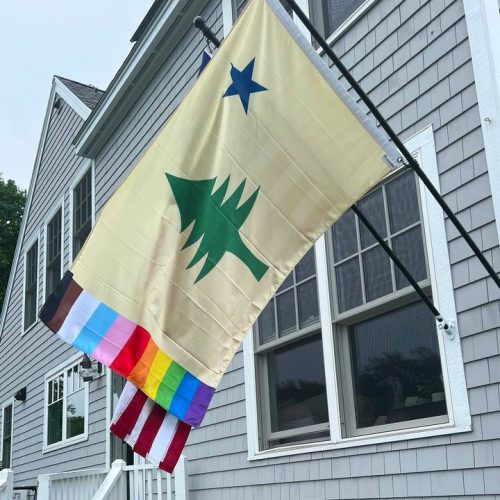 Rainbow Maine Pride Flag outdoor home