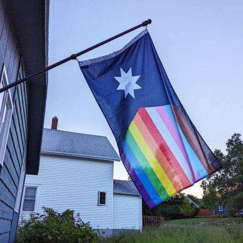 Rainbow Minnesota State flag outdoor