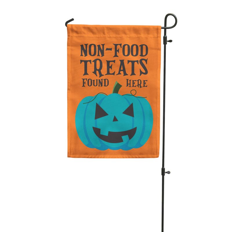 Teal Pumpkin Garden Flag Front