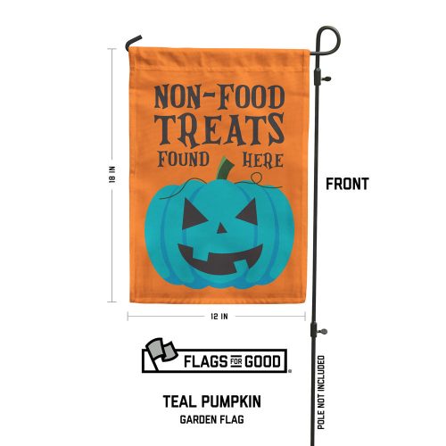 Teal Pumpkin Garden Flag Front specs