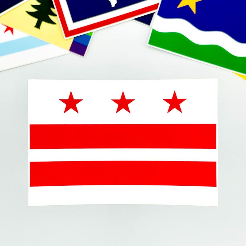 Washington DC Flag Vinyl Sticker b3d821b3 9898 467d b676 75378b0de44a