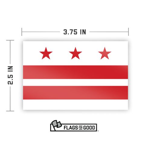 Washington DC flag Sticker Specs