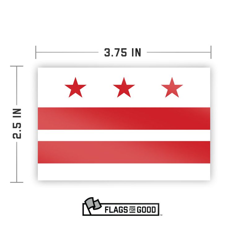 Washington DC flag Sticker Specs