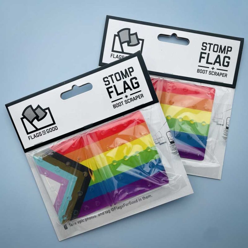 progress lgbtq pride flag snowboard stomp pad packaging