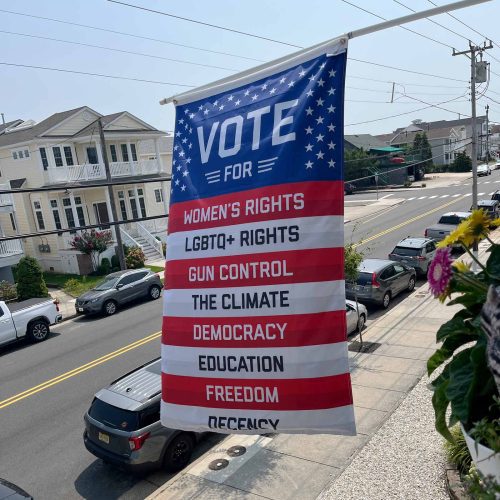 what you are voting for vote decency Flag balcony